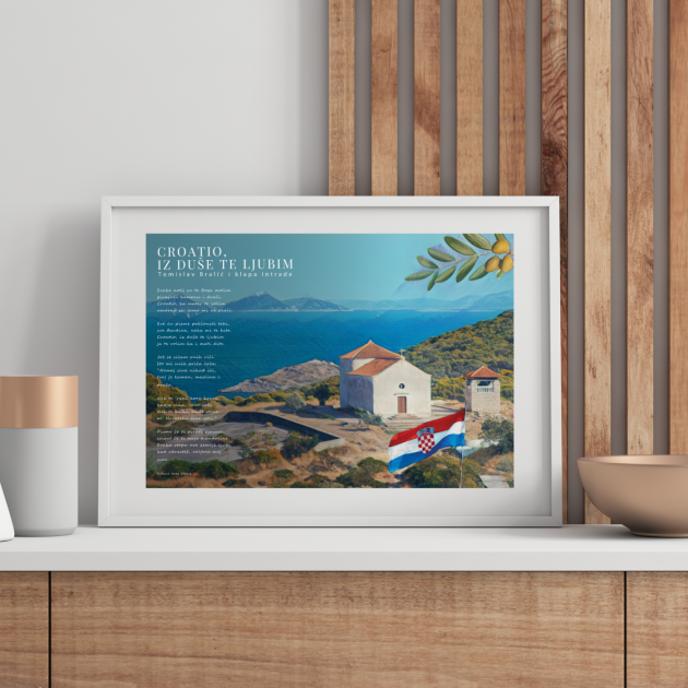 Uokvireni poster "Croatio, iz duše te ljubim" (pejzaž)